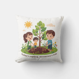 Almofada Today's Sapling Tomorrow's Tree Family Earth Day