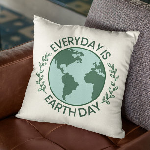 Almofada Todo Dia é Dia da Terra - Amante da Terra Verde Vi