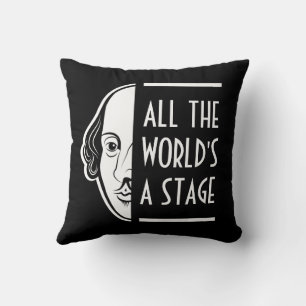 Almofada Todo o Mundo é um Palco Citação de Shakespeare Ato