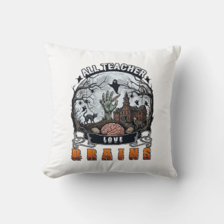 Almofada Todo Professor Ama Cérebros Halloween Zumbi Mão As