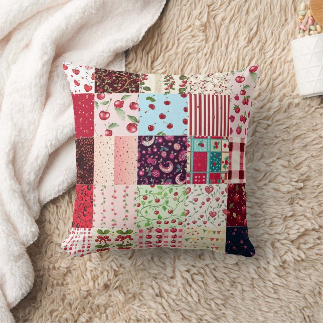 Almofada Todos os Padrões de Quilt de Cereja Vermelha 2025 (Cobertor)