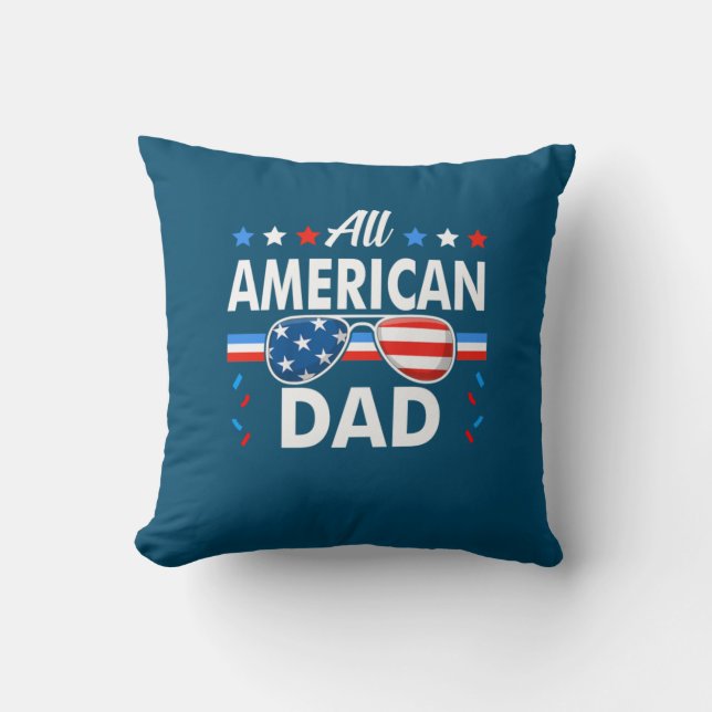 Almofada Todos os Pais Americanos 4 de julho de Combinação  (Frente)