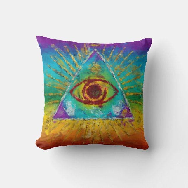 Almofada Todos Vendo Olhos De Deus - Arte abstrato (Frente)