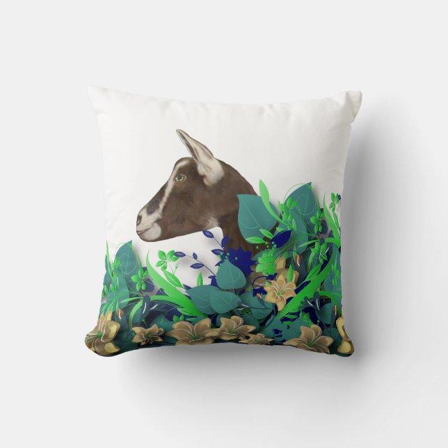 Almofada Toggenburg Dairy Goat Herd Name Goat Travesseiro (Frente)