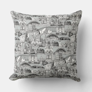 Almofada Toile de jouy, da Austrália, monocromático