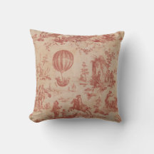 Toile de jouy Vintage Illustration Cushion