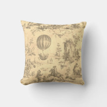 Toile de jouy Vintage Illustration Cushion