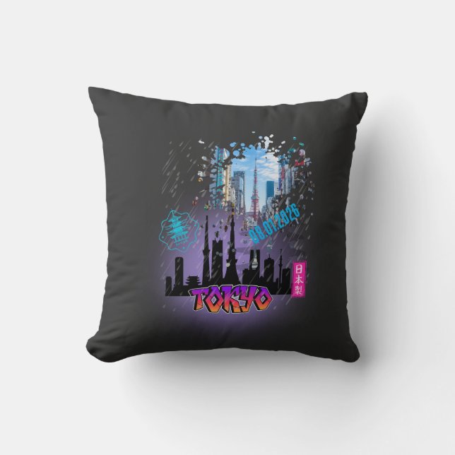 Almofada Tokyo City Travel Throw Pillows (Frente)