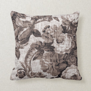 Almofada Tom Brown Toile floral botânico No.5 do Sepia