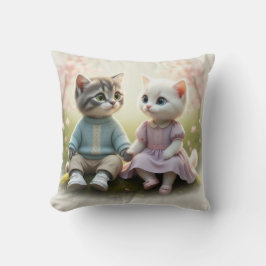 Almofada Tom & Luna Cat Pillow Cover, Cute Cat Cushion