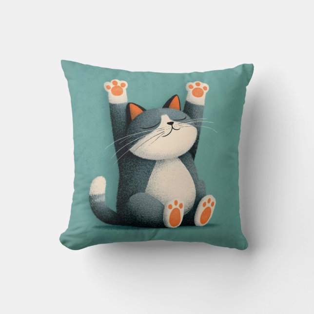 Almofada Tomador de Soneca Profissional Gato Divertido Dorm (Frente)