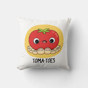 Almofada Tomate Engraçado Com Toes Pun