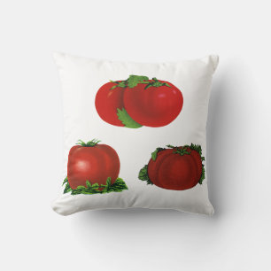 Almofada Tomates Vermelhos Maduros Vintage Comida, Frutas,