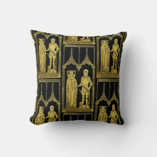 Almofada Tomb Medieval Brass Rubbing Knight, Lady e Criança
