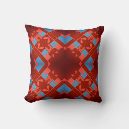 Almofada Tons de Borgonha Azul Vermelho Floco de Neve Criss