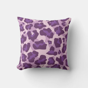 Almofada Tons roxos padrão de impressão animal leopardo