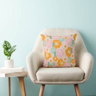 Almofada Tootsie_Orange Travesseiro Floral Colorido