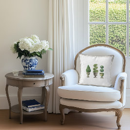 Almofada Topiary Tree in Stone Planters and Ticking Stripe