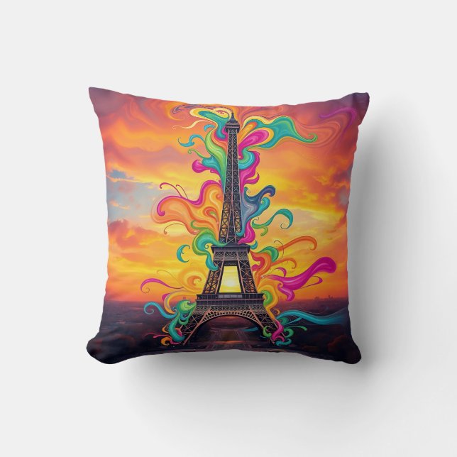 Almofada Torre Colorida Eiffel Swirls (Frente)