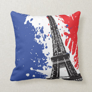 Almofada Torre Eiffel bandeira do Grunge de Paris, France