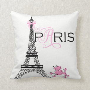 Almofada Torre Eiffel de Arco Rosa Paris França Poodle Pers