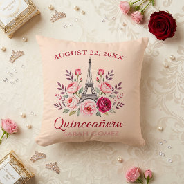 Almofada torre eiffel floral quinceanera
