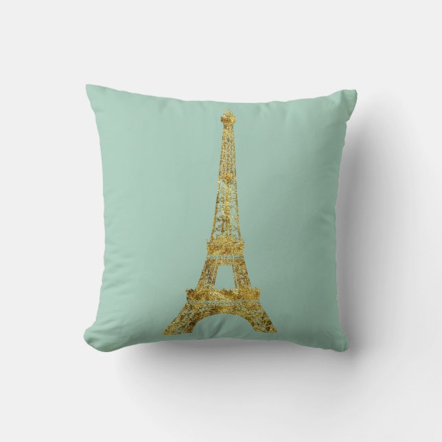 Almofada Torre Eiffel Glam Dourado (Frente)