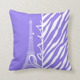 Almofada Torre Eiffel, Paris, listras roxas da zebra