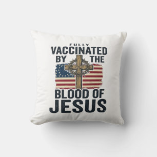 Almofada Totalmente Vacinado pelo Sangue de Jesus Patriótic