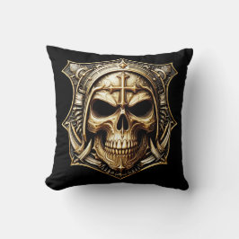 Almofada Totenkopf Deathmetal Totenkopf Gold und Blau