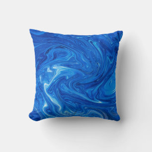 Almofada Trabalho de arte Abstrato de mármore azul simples