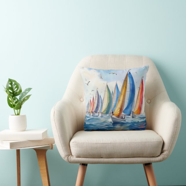 Almofada Trabalho de arte de Aquarela Regatta (Cadeira)