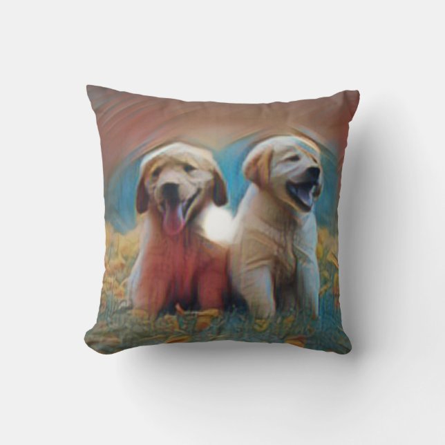 Almofada Trabalho de arte de Cachorro Adorável (Frente)