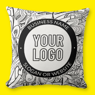 Almofada Trabalho de arte de linha moderna e seu logotipo c