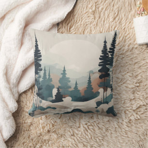 Almofada Trabalho de arte de Paisagem de Floresta de Boho