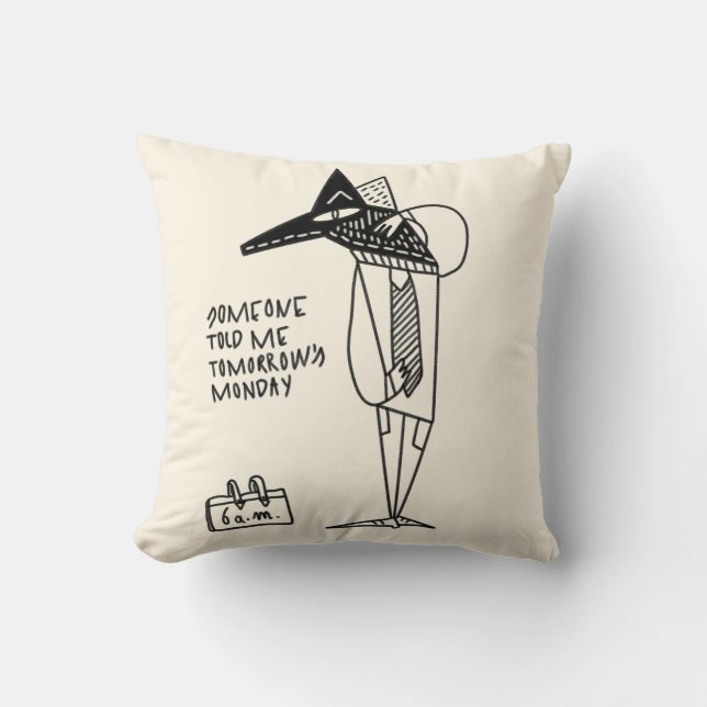 Almofada Trabalho na segunda-feira cansado (Frente)