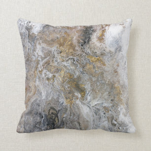 Almofada Trabalhos de arte brancos Dourados pretos