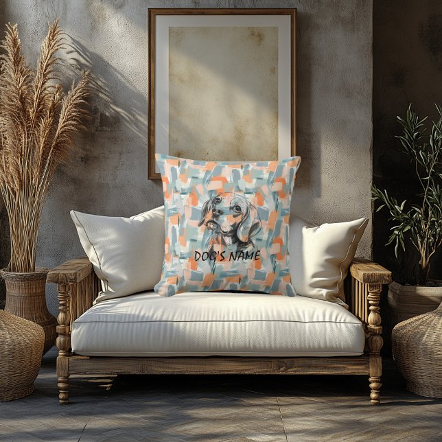 Almofada Traço de Abstrato de Travesseiro do Retrato do Bea (Criador carregado)