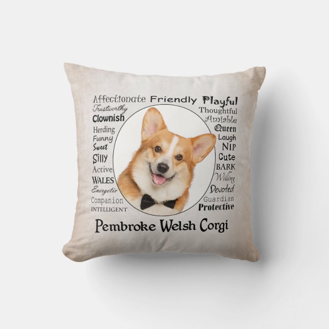 Almofada Traços de Corgi (Frente)