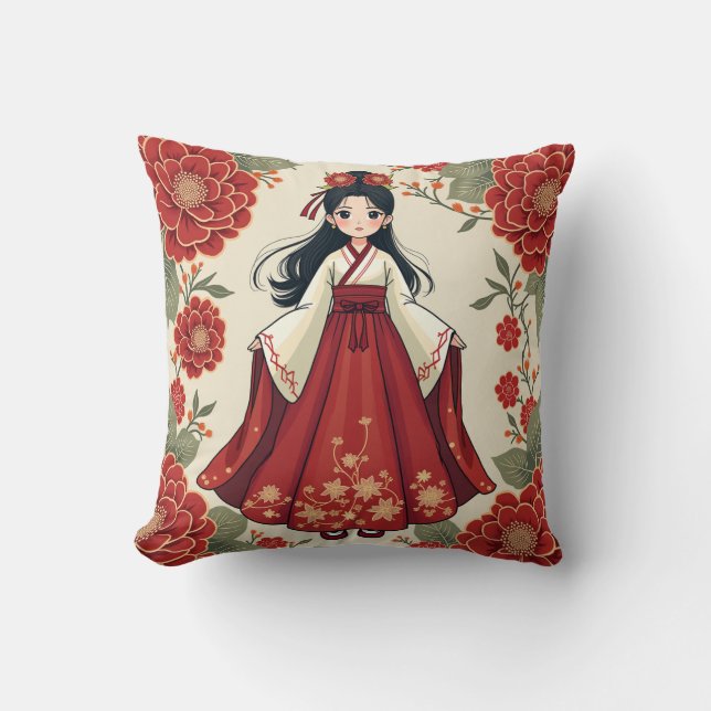 almofada tradicional de travesseiro Hanbok coreano (Frente)