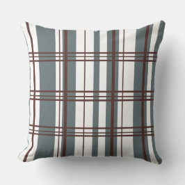 Almofada Traditional Plaid Smoke Grey, Deep Burgandy, White