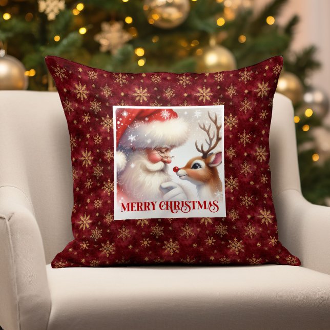 Almofada Traditional Santa Rudolph Xmas Pillow Cozy Festive (Traditional Santa Rudolph Xmas Pillow Cozy Festive)