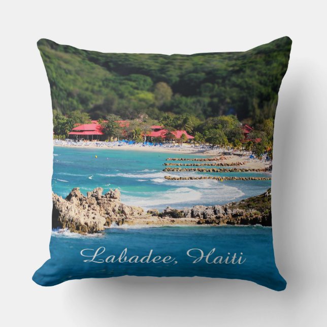 Almofada Tranquil Island Paradise Labadee Haiti (Frente)