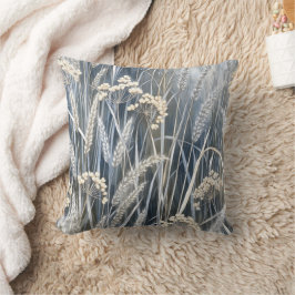Almofada Tranquil Wheat Wildflower Impressionist Design