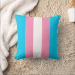 Almofada  Transgender Stripes Flag Birthday<br><div class="desc">Fun throw pillow in light blue,  pink and white stripes to stand for the transgender flag colors.</div>