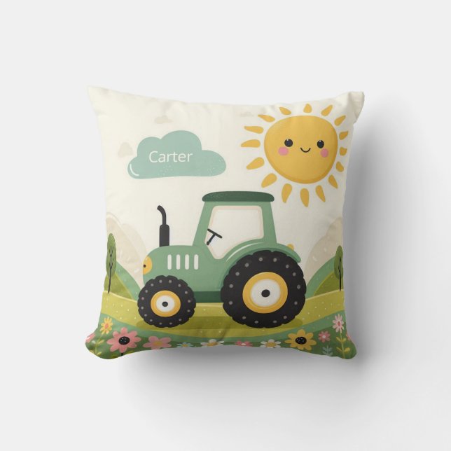Almofada Trator/fazenda personalizado, bonito (Frente)