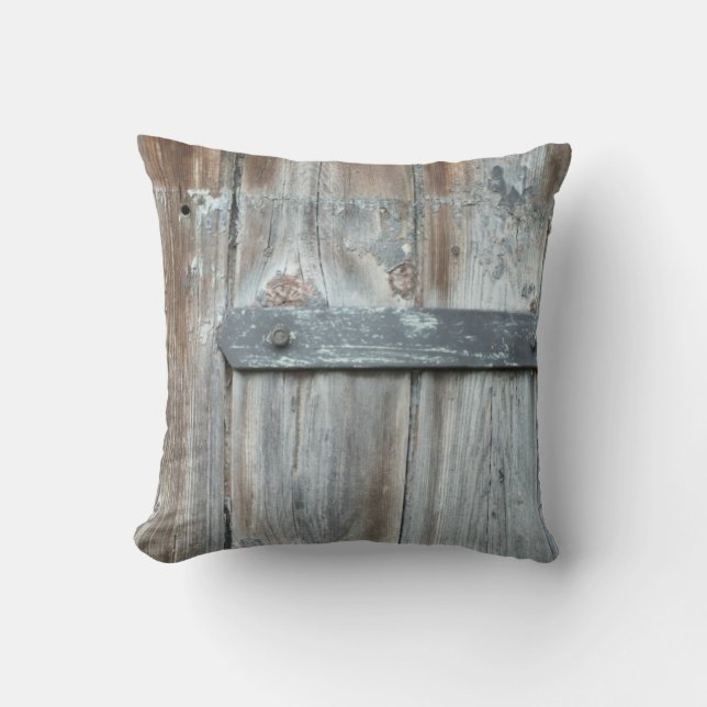 Almofada Trava velha enferrujada em madeira velha (Frente)