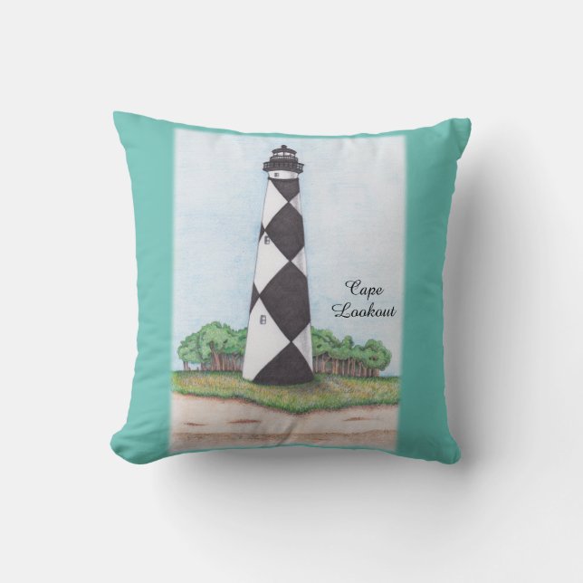 Almofada Travesseira Cape Lookout Lighthouse (Frente)