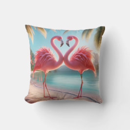 Almofada Travesseira de Arremesso Flamingo Amor Tropical Co