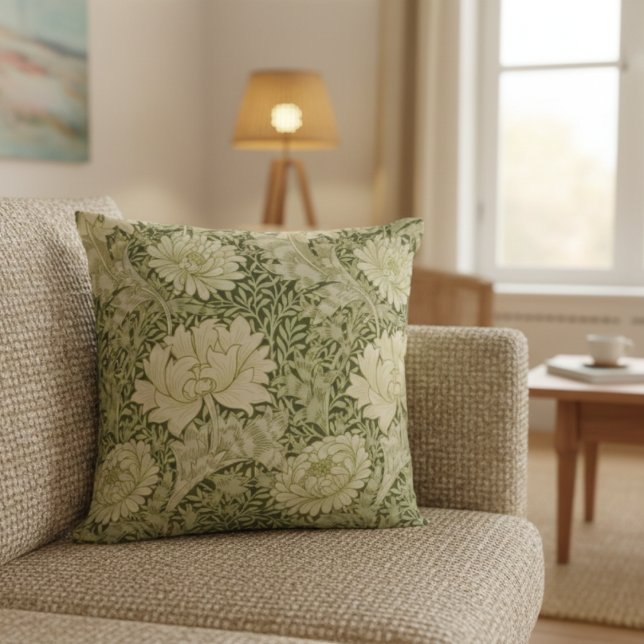 Almofada Travesseira de Arte Floral Elegante William Morris (Criador carregado)